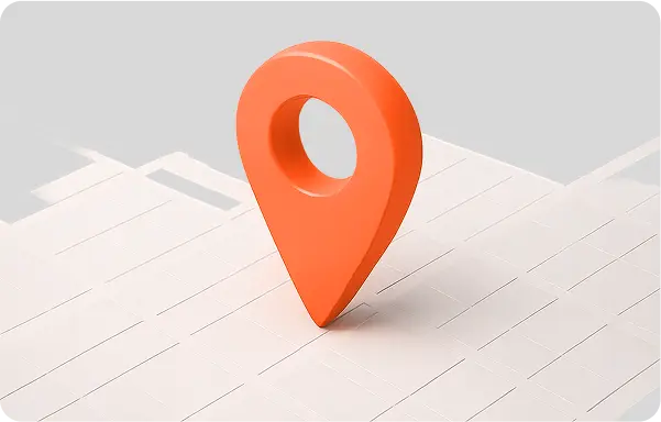 Location marker on a map